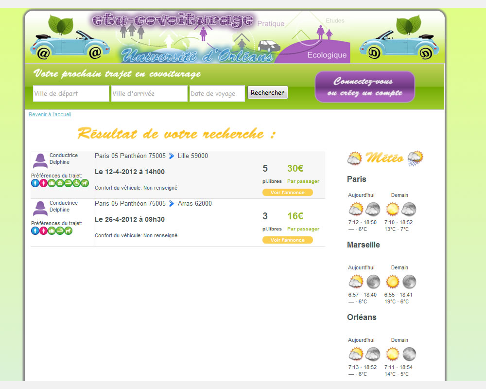 Page de recherche